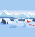 winter mountain landscape with forest and lonely vector image vector image