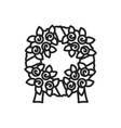 funeral bouquet wreath isolated memorial flowers vector image