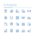 set color line icons fitness vector image
