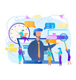 trainer with headset speaking from laptop screen vector image