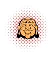buddha head comics icon vector image vector image