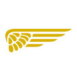 eagle wing emblem golden logo falcon feathers vector image