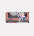 mix race people performing in recording studio men vector image vector image