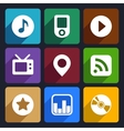 multimedia flat icons set 1 vector image