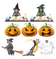 set of witches and wizard objects vector image vector image