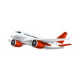 3d white glossy commercial jet airplane take off vector image