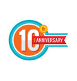 creative emblem 10 th years anniversary five vector image