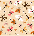 flying insects seamless pattern vector image