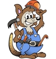 Hand-drawn of an Kangaroo Handyman Royalty Free Vector Image