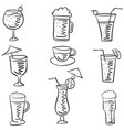doodle of drink various style vector image