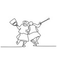 elderly women friends walking vector image