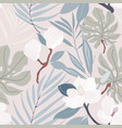 leaves twigs and flowers artistic seamless pattern vector image