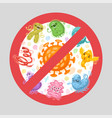stop viruses cartoon sign vector image