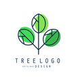 tree logo original design green eco and bio badge vector image