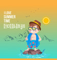 banner design of i love summer time holidays vector image