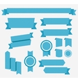 blue retro ribbons set elements isolated vector image