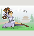 female samurai vector image