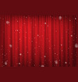 snowfall on red curtain background cinema vector image