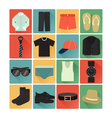 flat icons costume gentleman vector image vector image