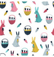 rabbits and carrots seamless pattern vector image vector image