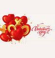 red glittering heart shape balloons and xoxo vector image vector image