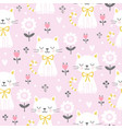 seamless with a cute cat vector image