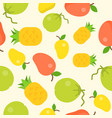 tropical fruit seamless pattern coconut pineapple vector image vector image