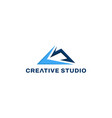abstract triangle shape letter cs logo design vector image vector image