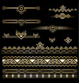 art deco set of objects and borders vector image