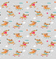 dachshunds dogs seamless pattern vector image