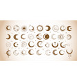 doodles with the moon in vintage style crescent vector image