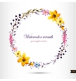 watercolor wreath with flowersfoliage and branch vector image
