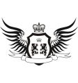 grunge retro shield with wings vector image