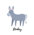 cute foal isolated domestic donkey kid vector image vector image
