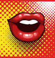 female sexy lips drawn in pop art style vector image vector image