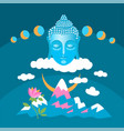 head of buddha with symbol vector image vector image