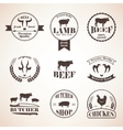butcher retro emblems and labels set design vector image vector image