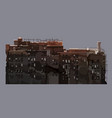 cartoon old dilapidated multi-storey building vector image vector image