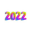neon numbers 2022 on white background vector image