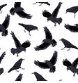 seamless pattern with crows on a white background vector image