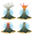 volcano mountains set vector image vector image