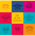 day of the dead dia de los muertos greeting card vector image vector image