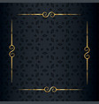 traditional golden floral border frame background vector image vector image