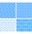 four seamless textures of abstract water vector image