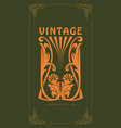 ornament carving art nouveau style vintage vector image