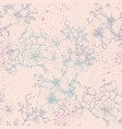 pink cherry flowers textile print spring tree vector image
