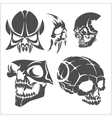 set of skulls vector image