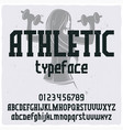 vintage label typeface named athletic vector image