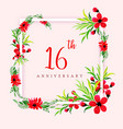 watercolor floral happy anniversary frame vector image