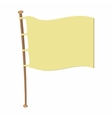 white flag on wooden flagpole vector image vector image